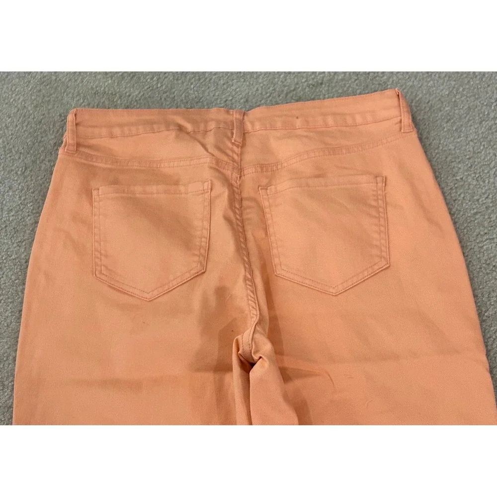 Blair Peach Orange Wide Leg Cropped Jeans Pants Womens Size‎ 14PS